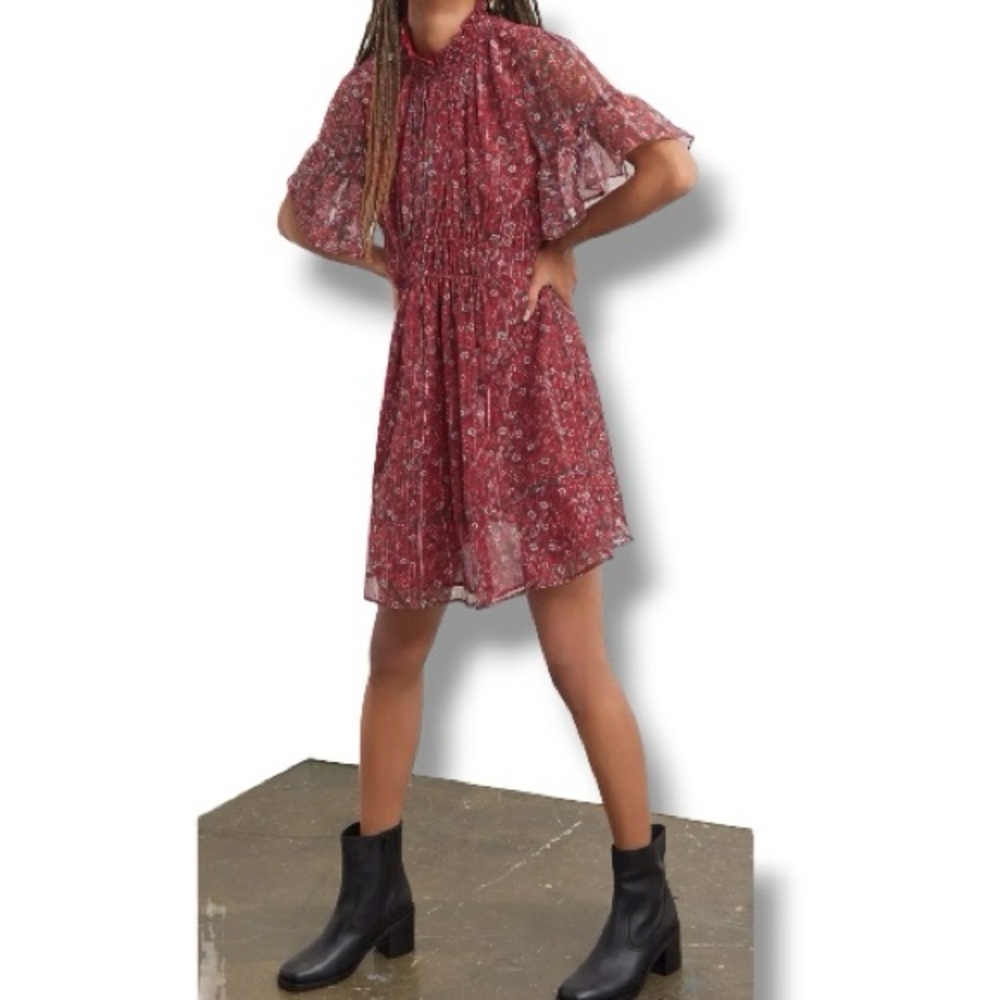 Anthropologie Ranna Gill Franny Smocked Mini Dress  Size Medium Petite - Picture 4 of 10
